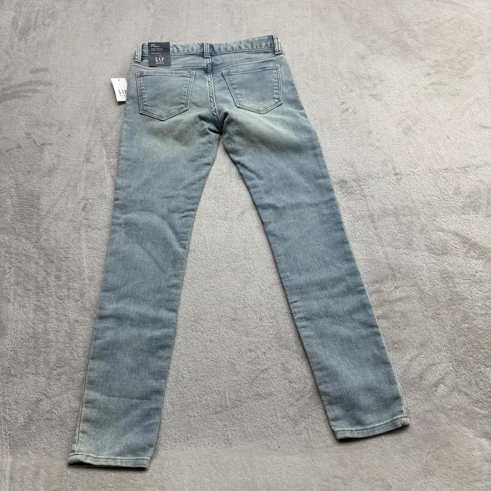 Gap Super Skinny Jeans Girls 8 Light Blue Stretch Mid Rise Washwell Basic School